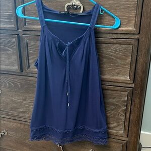 White House Black Market Navy Blue Tank Top